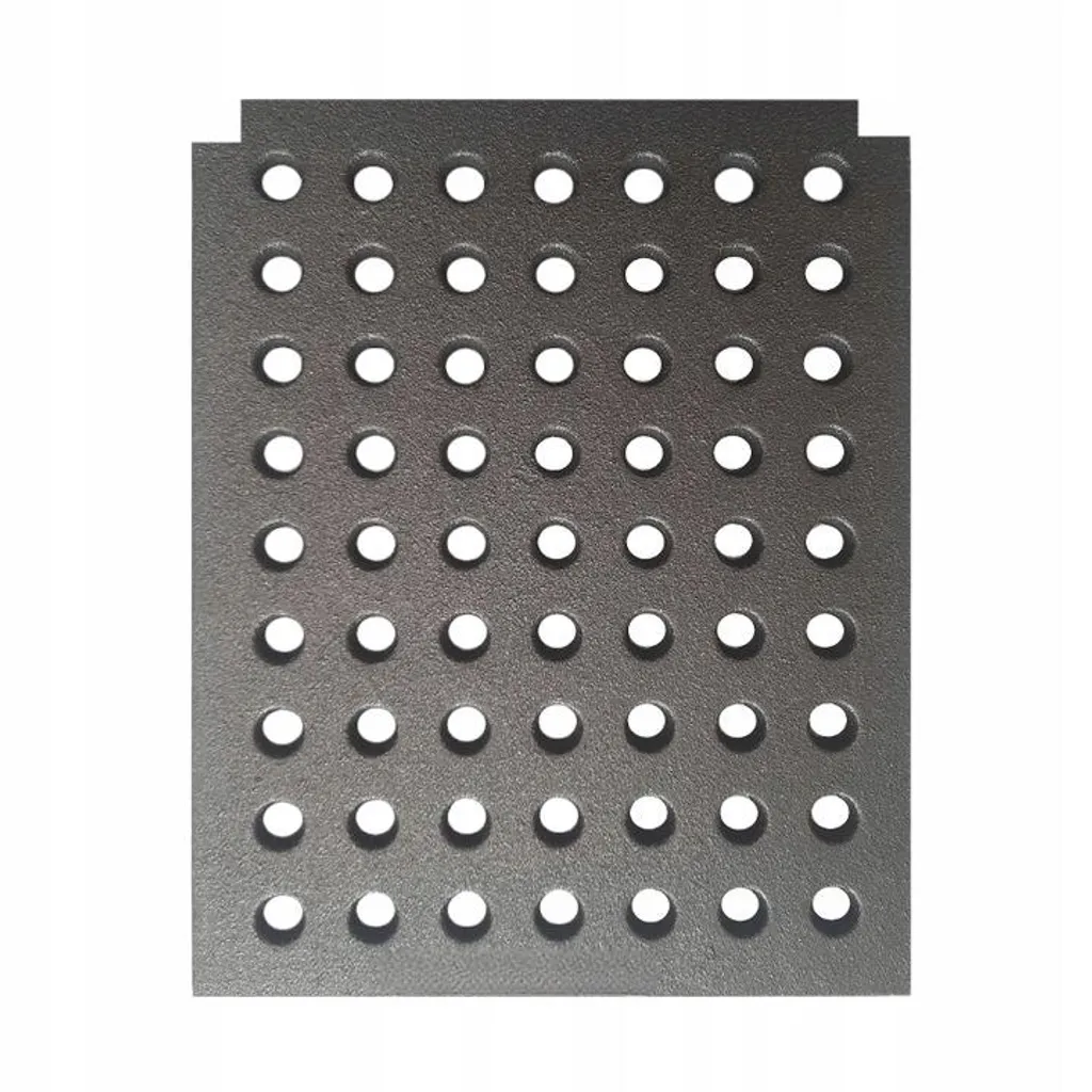 Grille d'angle cheminée 29x29 cm en fonte robuste - Modèle carré 290mm