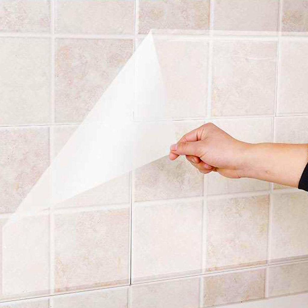 1 x transparenter Wandschutz, ölbeständig, Wandaufkleber, Tapete, Küchenrückwand, transparente, selbstklebende Vinylfolie, Rolle, abnehmbares P...