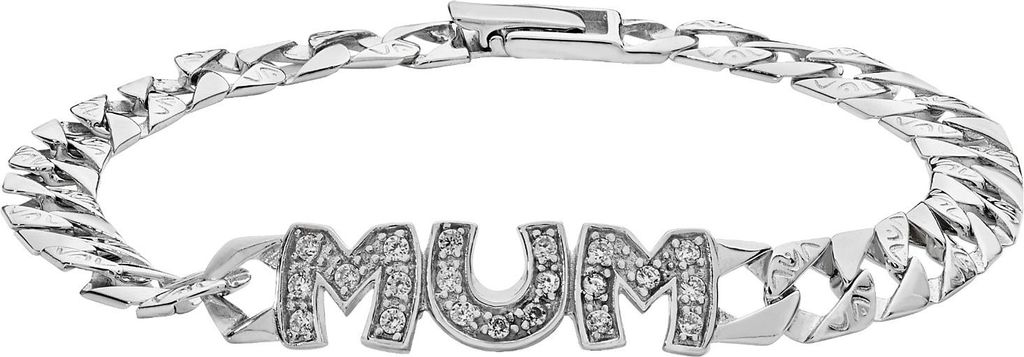 Celebrity 925 Sterling Silber Damen - Mum Armband mit Zirkonia - 6mm, 10 Gramm; TRS25043