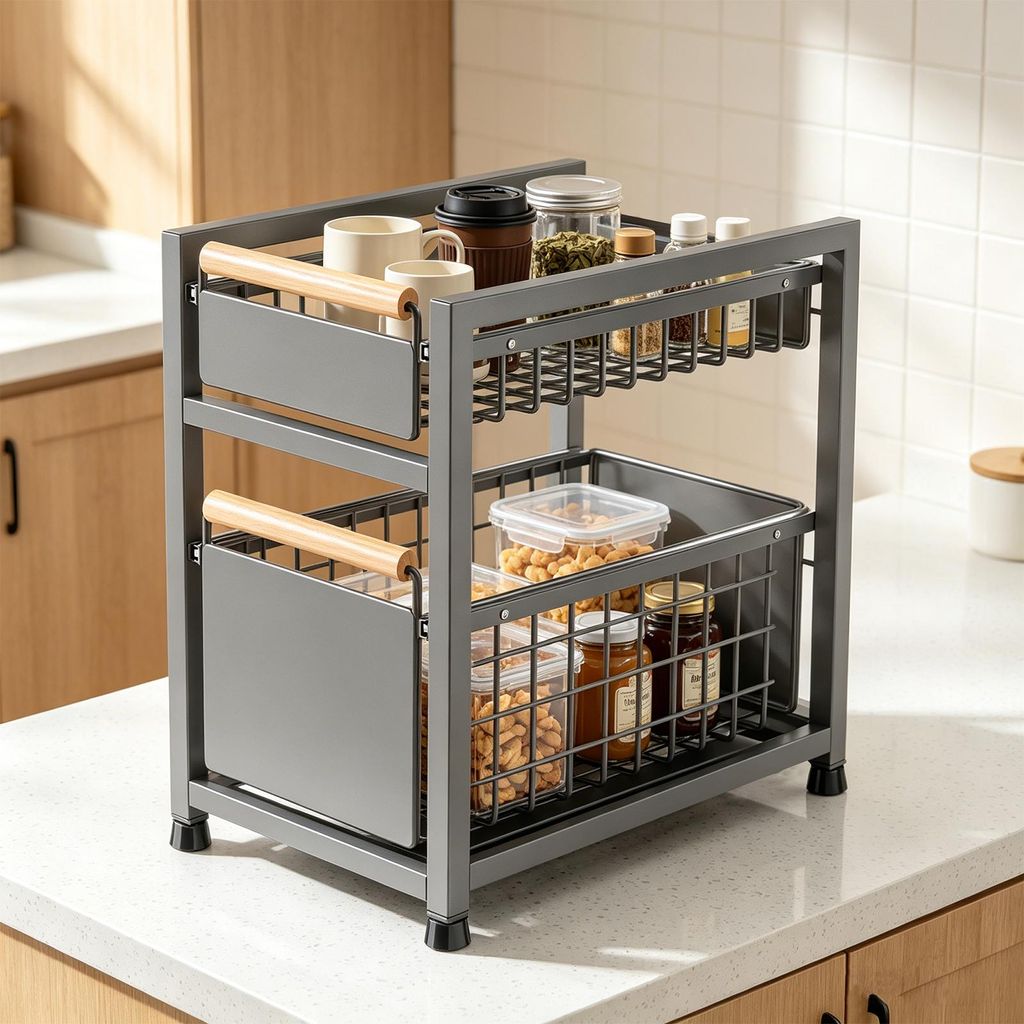 Organisateur de placard de cuisine, étagère à épices à 2 Image du produit 