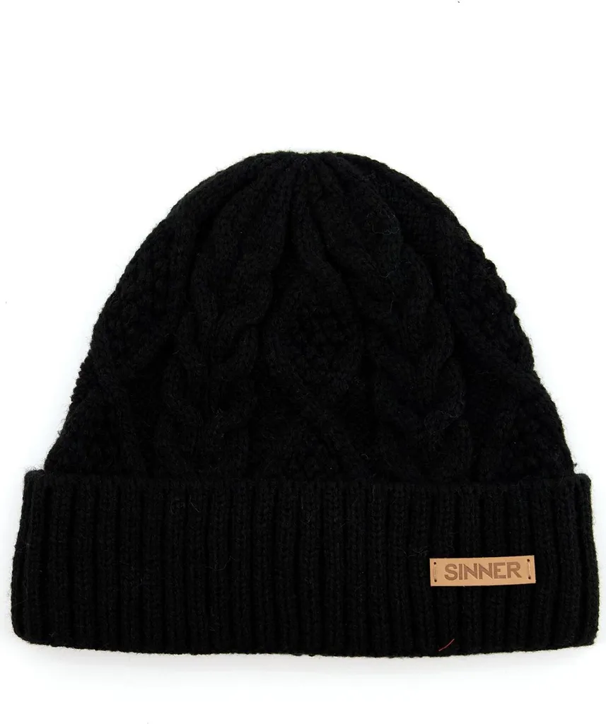 Bonnet ambré SINNER pour femmes - Modèle tricot noir et blanc élégant