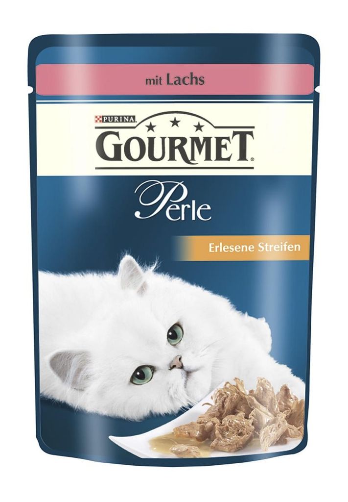 Purina Gourmet Nassfutter für Katzen, Lachs, 85g