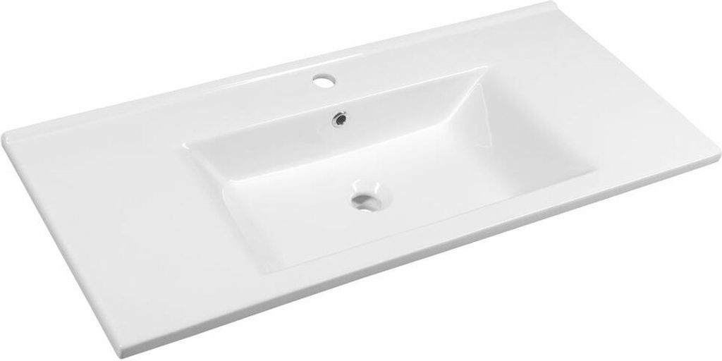 ZUNO 100 Lavabo in Vetroceramica 100x45cm, bianco Immagine del prodotto 