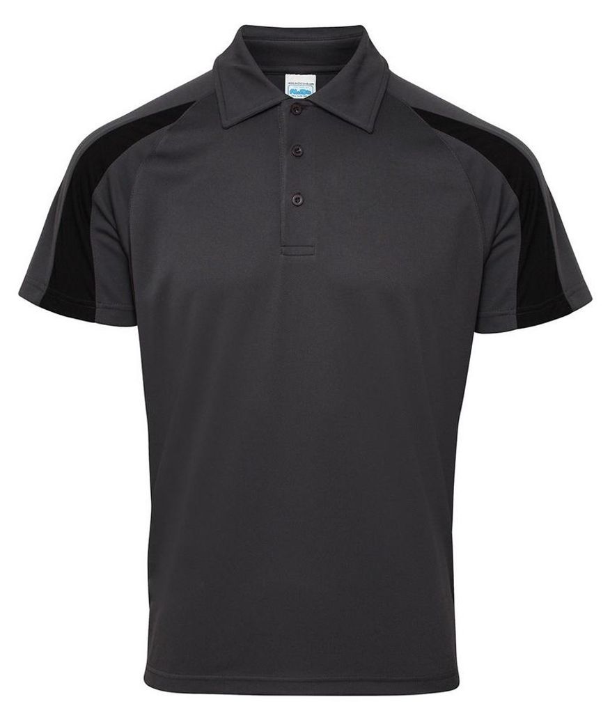Just Cool - "Cool" Poloshirt für Herren LT4754 (M) (Holzkohle/Pechschwarz unifarben)