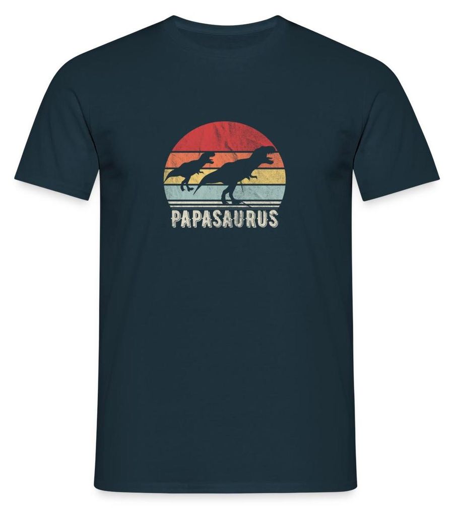 Spreadshirt Papasaurus T-Rex Papa Geschenk Vatertag Vatertagsgeschenk Männer T-Shirt, M, Navy