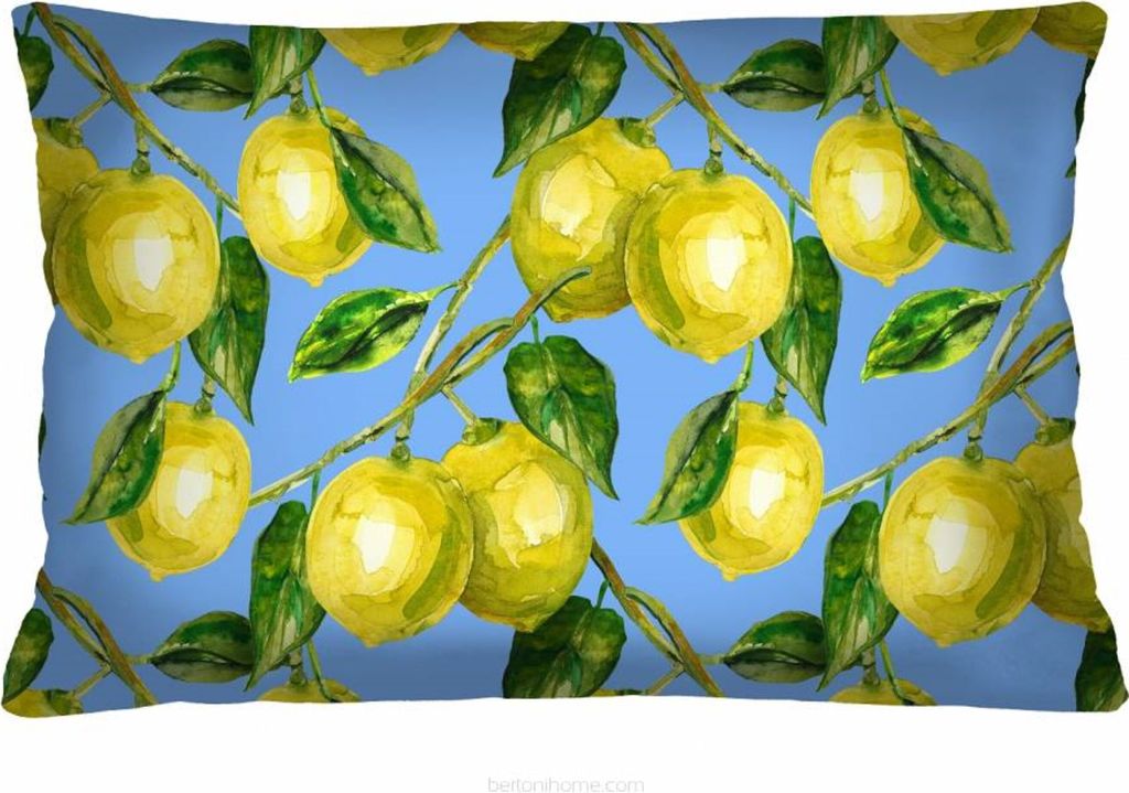 ARCO DESIGN Dekokissen "Lemons" Farbig Stoffbezug 40 x 60 cm Dekokissen mit Füllung Dekokissen für Wohnzimmer Schlafzimmer
