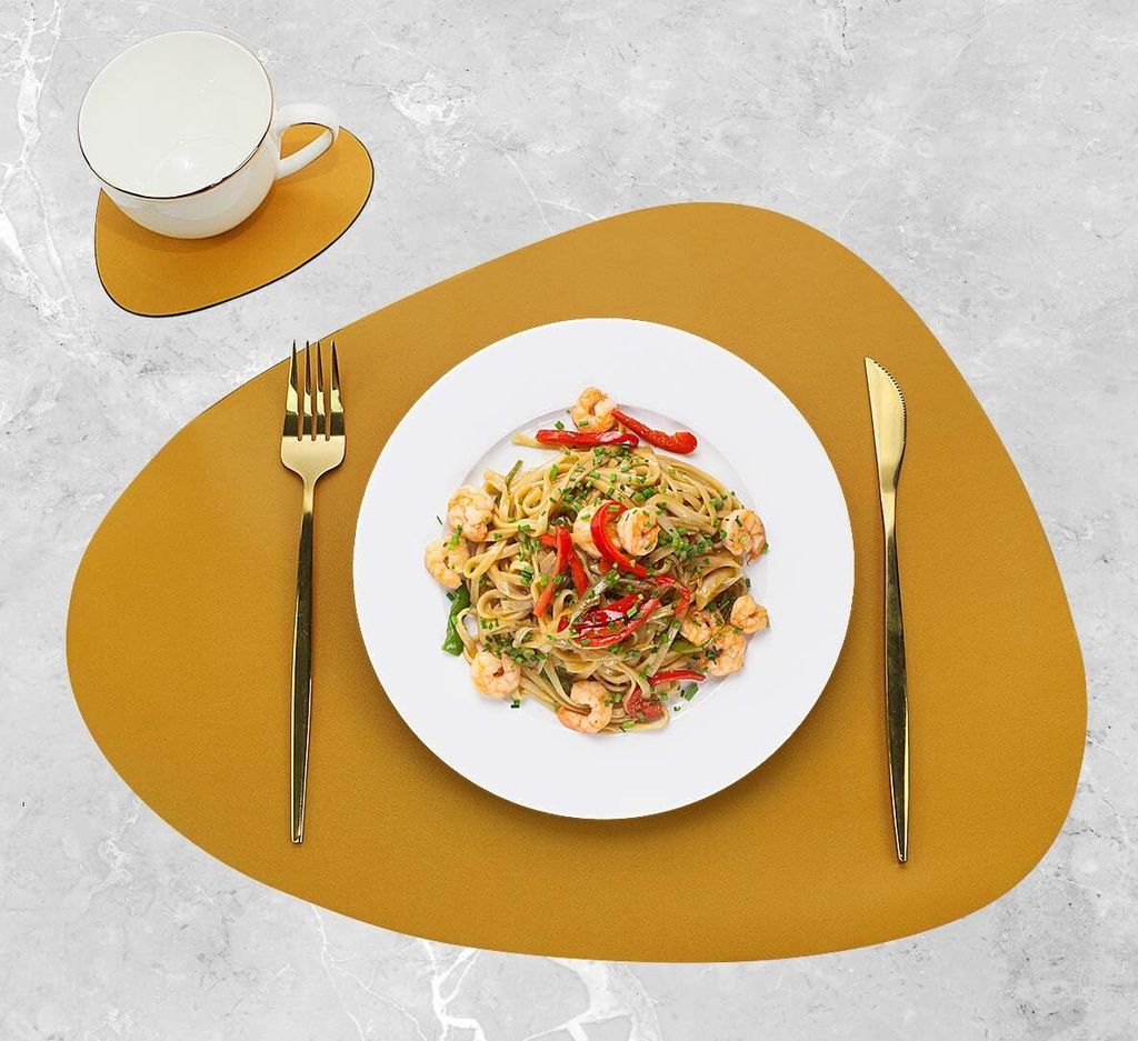 4er Set Platzset Tischsets und Untersetzer aus Leder Produktbild 10