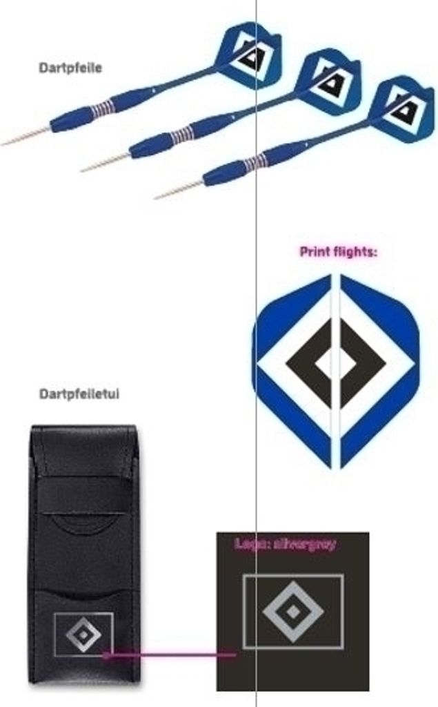HAMBURGER SV HSV Dart Set -blau schwarz - Produktbild 