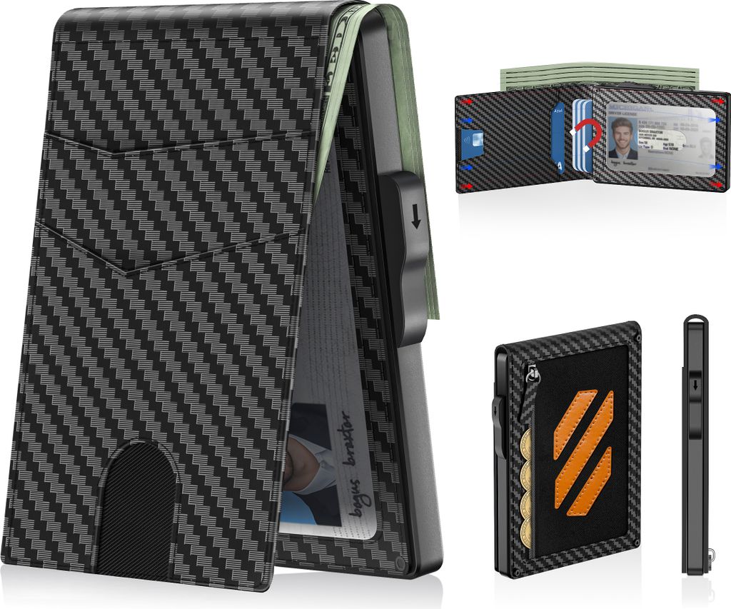 Geldbörse Geldbörse Herren, Slim Wallet Geldbeutel mit Münzfach & RFID Schutz