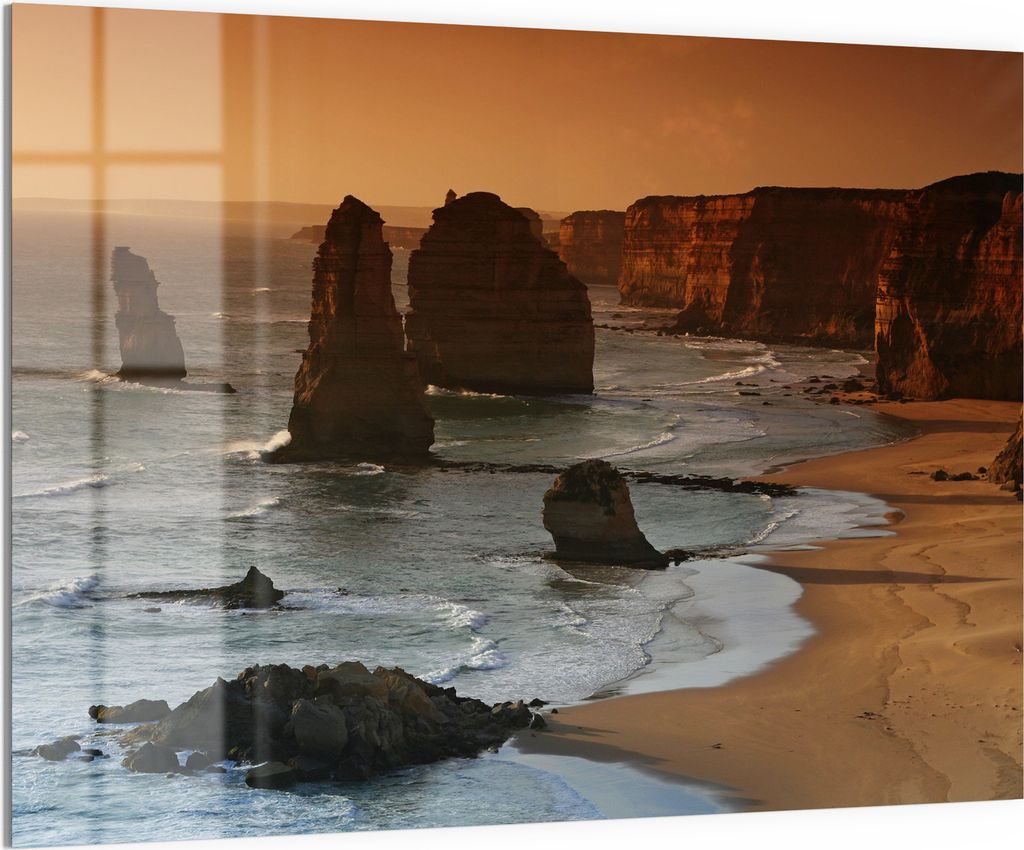DEQORI Magnettafel Glas 120x90 cm 'Abendliche Apostel' beschreibbar Whiteboard Küche