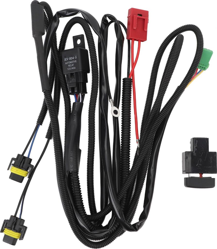 DC12V H11 LED Nebelscheinwerfer Relais Kabelbaum Anzeige Ein Aus Schalter mit 40A für Qashqai J10 X-Trail T31 Navara D40 Pathfinder R51