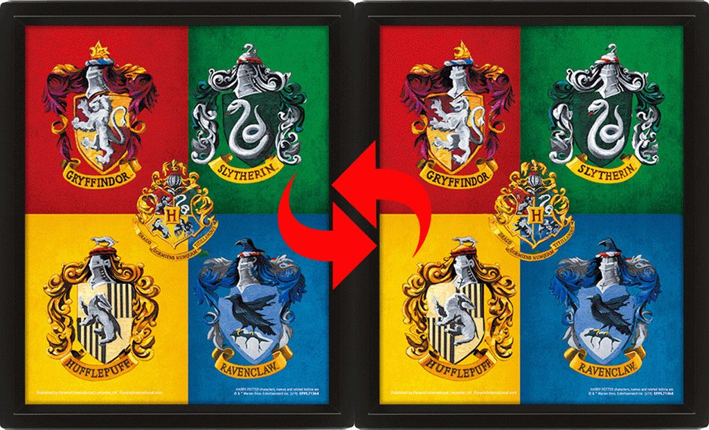 Harry Potter - 3D Poster A4 - Crests