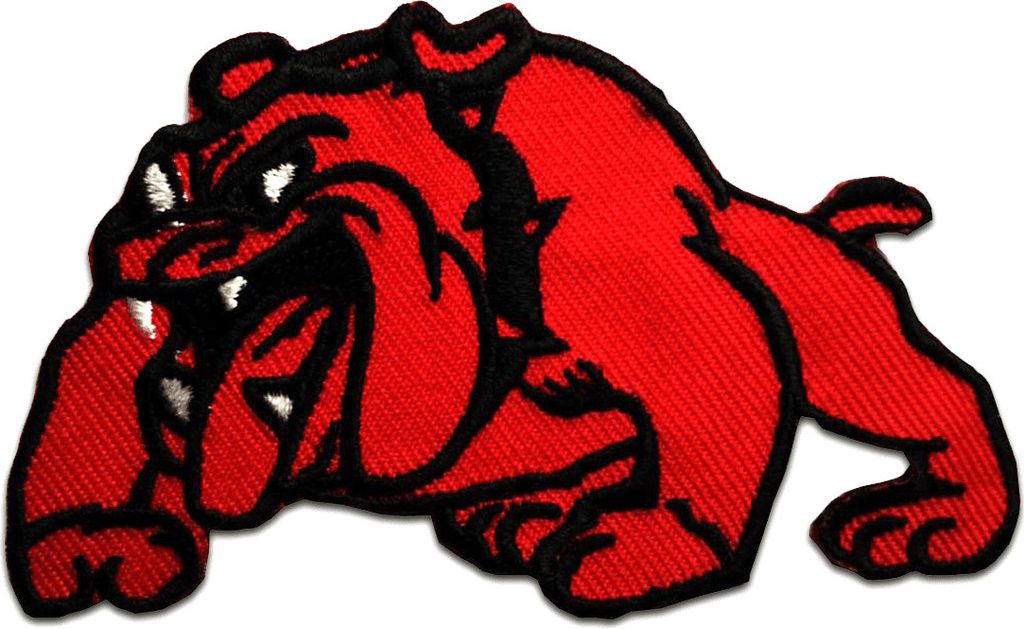 Bulldog Hund - Aufnäher, Bügelbild, Aufbügler, Applikationen, Patches, Flicken, Zum Aufbügeln, Größe: 9,5 x 6 cm
