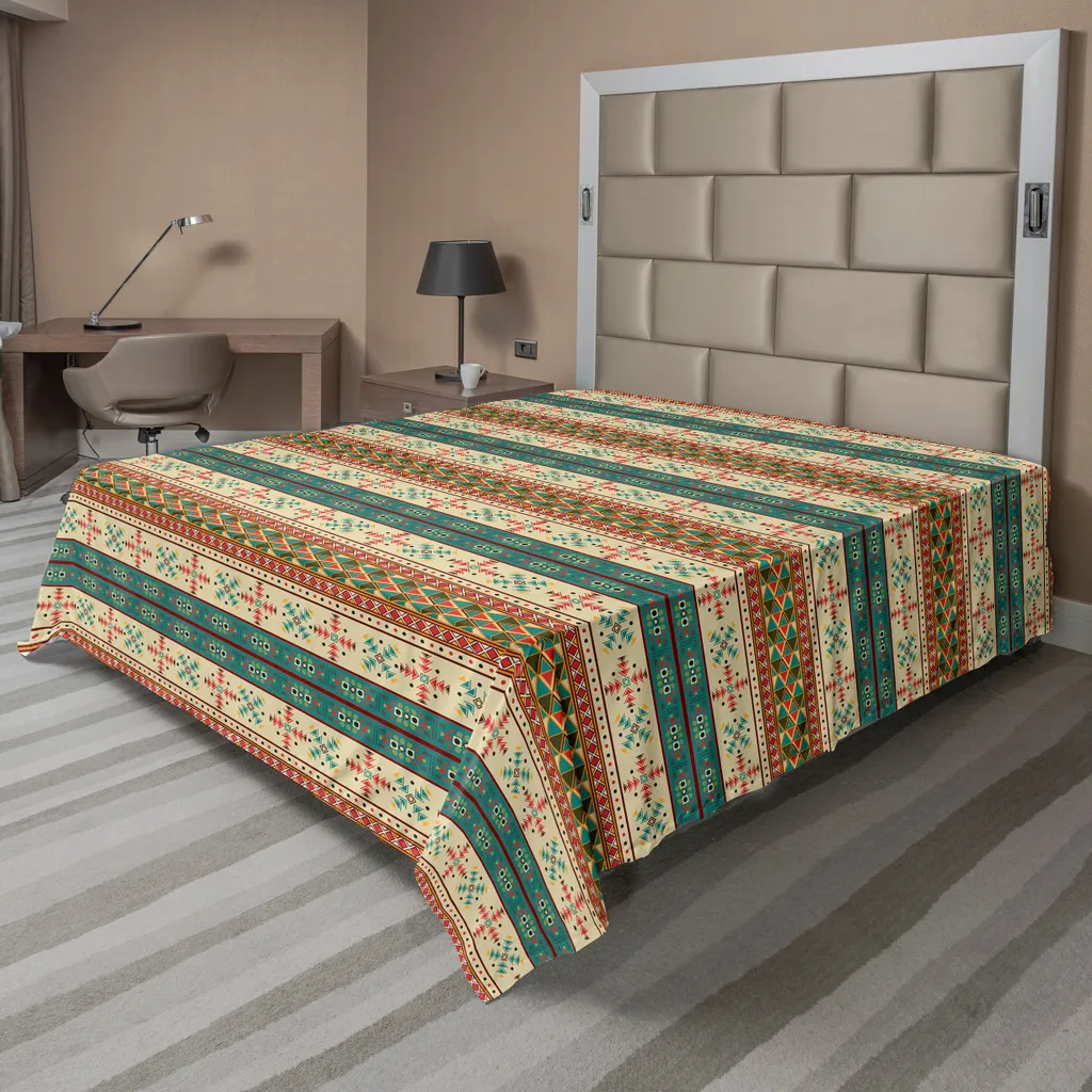 Grand drap plat confortable style tribal coloré et imprimé artistique