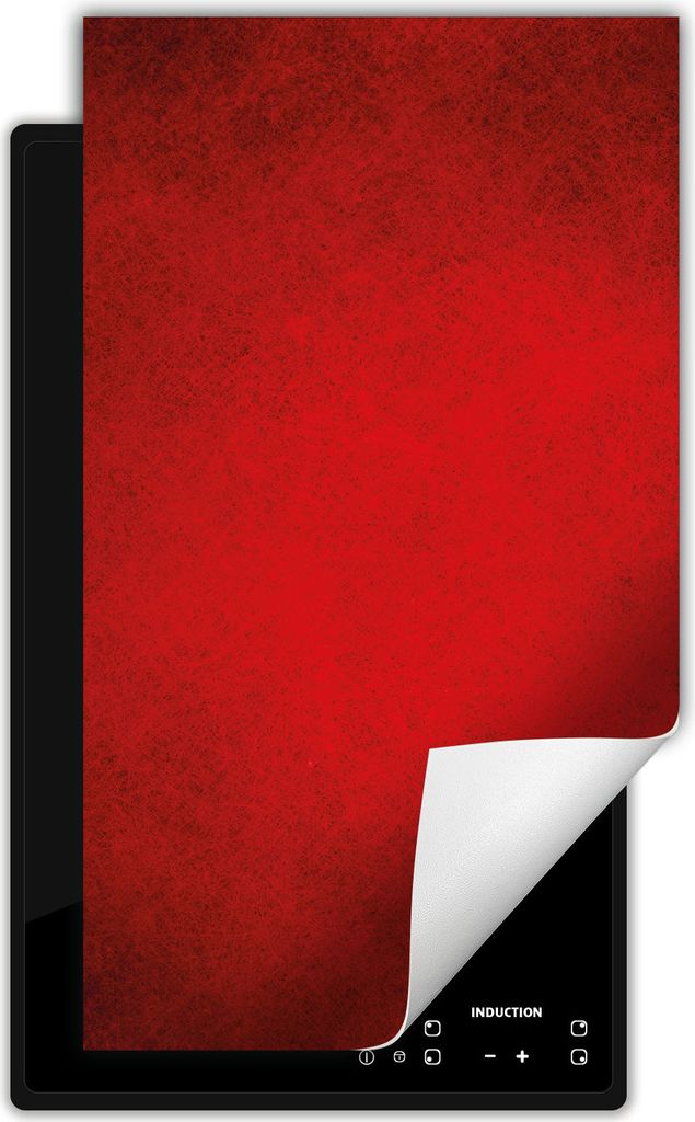 DarHaus Herdabdeckplatte 1 teilig 30x52 cm Anti Rutsch Matte Aufrollbar, Rot