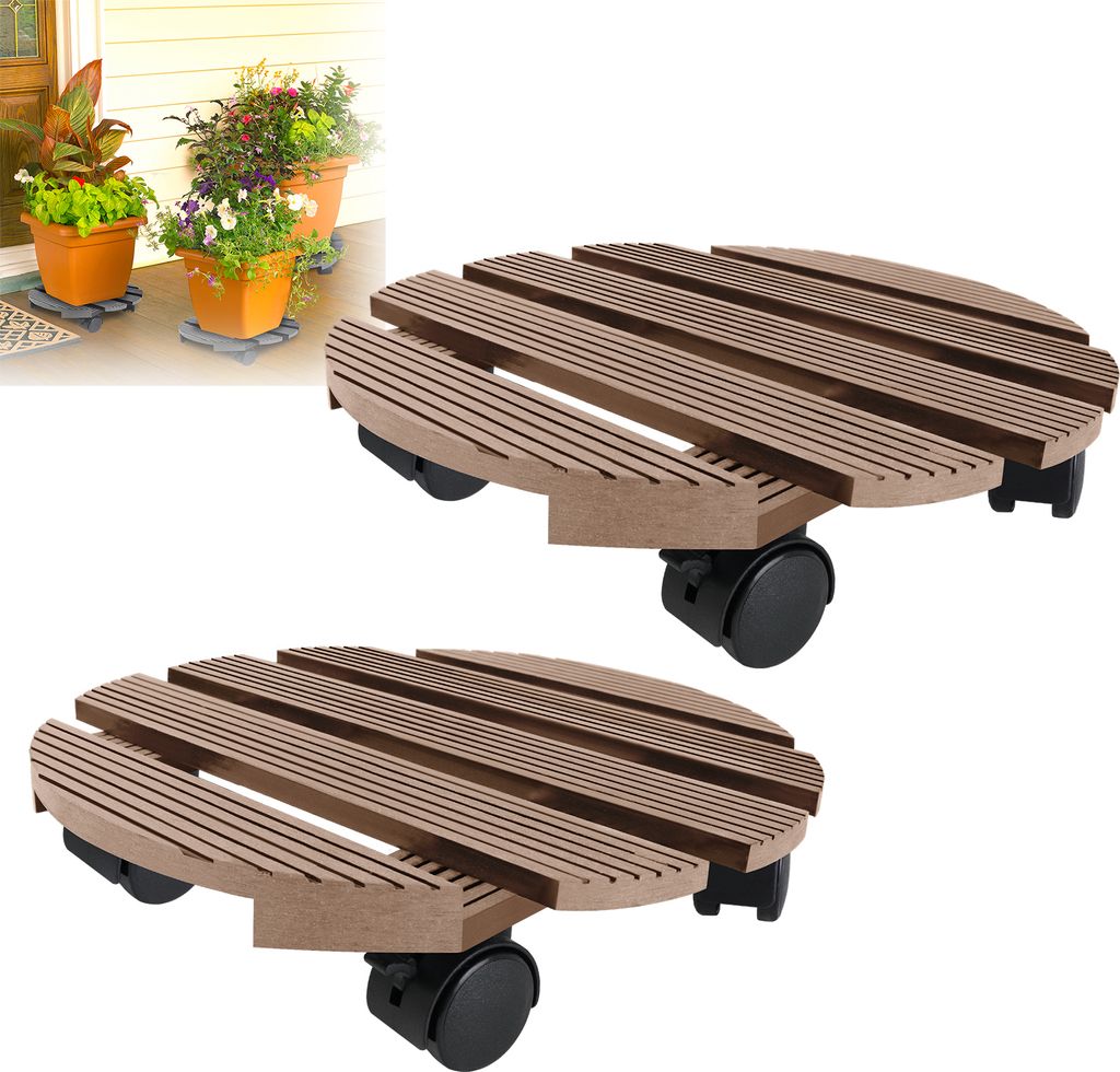 LZQ 2 Stück WPC Pflanzenroller ø30 cm 100 kg Tragkraft, Produktbild 