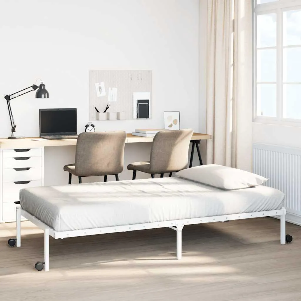 Sommier métallique pliable 80x200 cm blanc vidaXL cadre de lit en acier