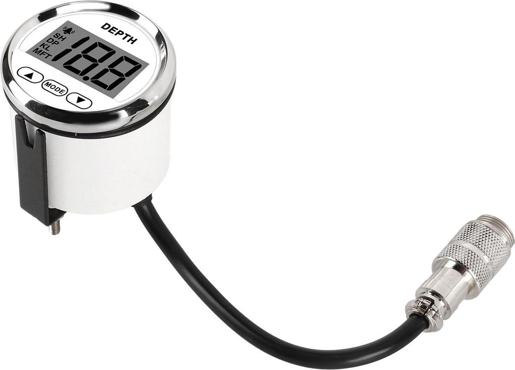 Tiefe Sounder wasserdichte Dash -Finder -Wandler mit weißer Hintergrundbeleuchtung für Yachtboote