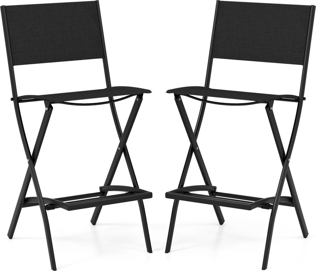 COSTWAY zestaw 2 stołków barowych z podnóżkiem, krzesła Zdjęcie produktu 