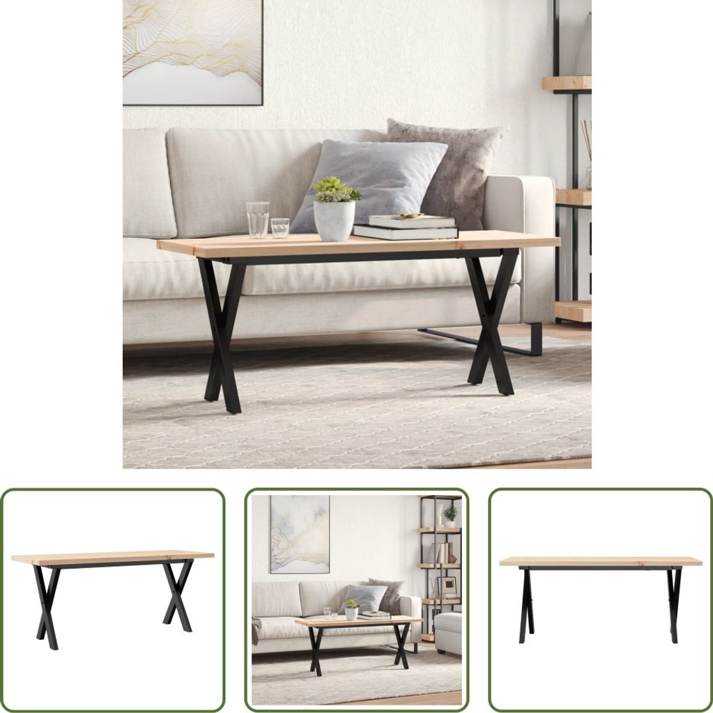 The Living Store Couchtisch X-Gestell 110x40x45,5 cm Produktbild 