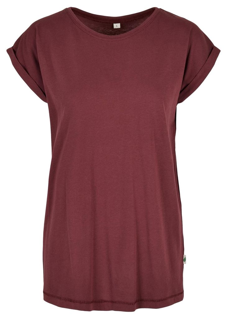 Build Your Brand - T-Shirt Überschnittene Schulter für Damen LT2380 (4XL) (Kirsche)