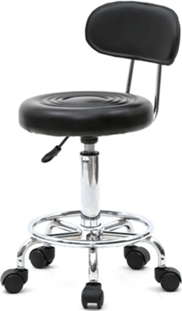 Tabouret Cosmétique Réglable en Hauteur avec Dossier et Assise Rembourrée