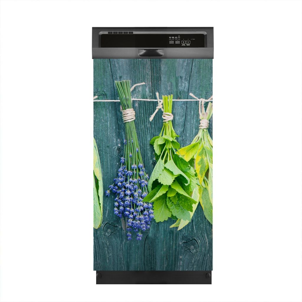 Aufkleber sticker 45x80 cm Dekorative folie Spülmaschine - Hängende Kräuter Herbs