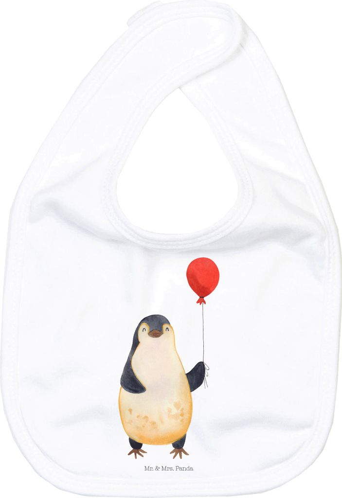 Mr. & Mrs. Panda Lätzchen Pinguin Luftballon - Weiß - Geschenk, Geschenkidee, Schlabberlatz, Motivation, Jahrmarkt, Für Babys, Babylätzchen, Li...