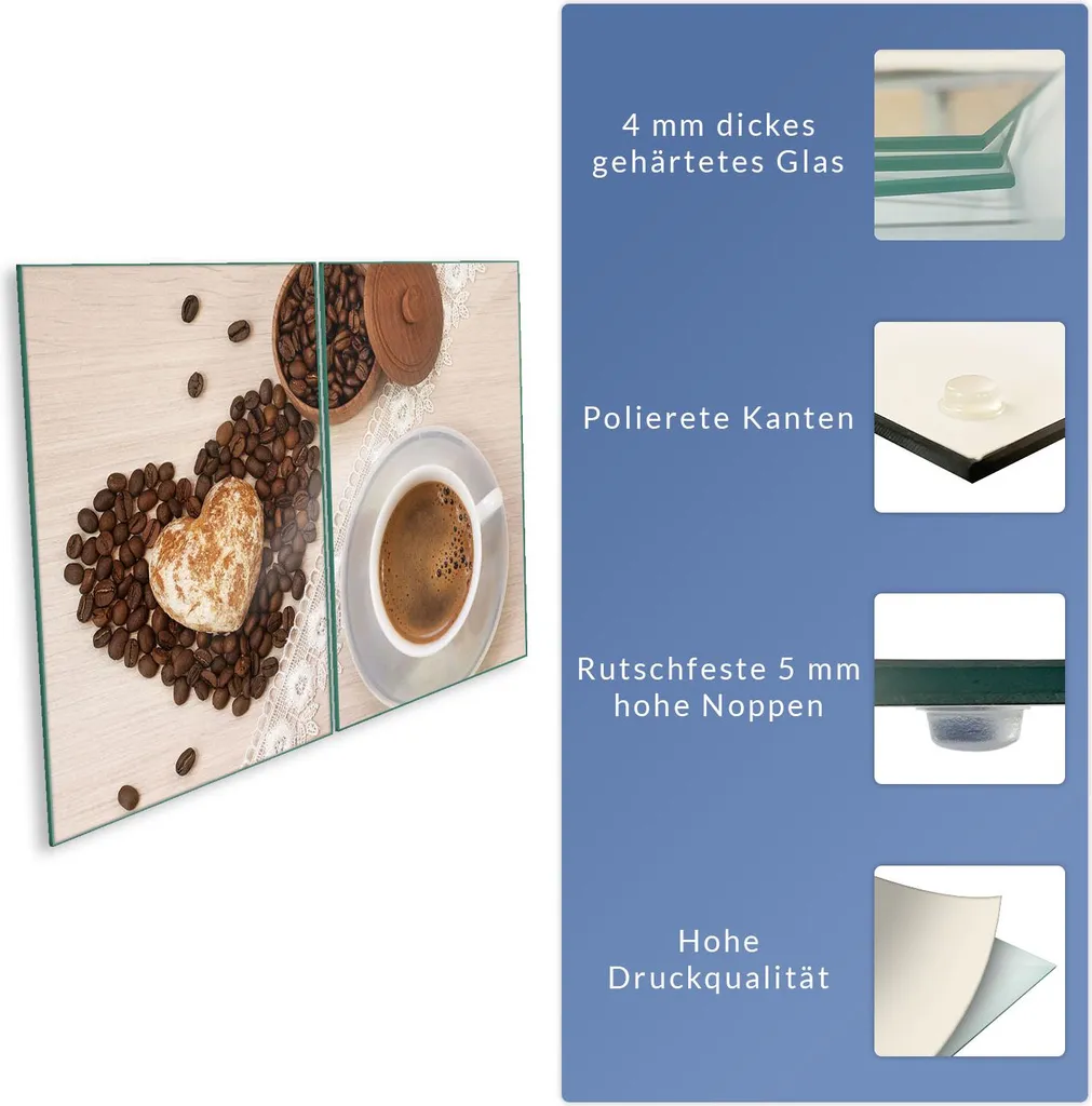 Coprifornelli Universale Vetro 2 Pezzi 40x52 Marrone | Paraschizzi Cucina - 8