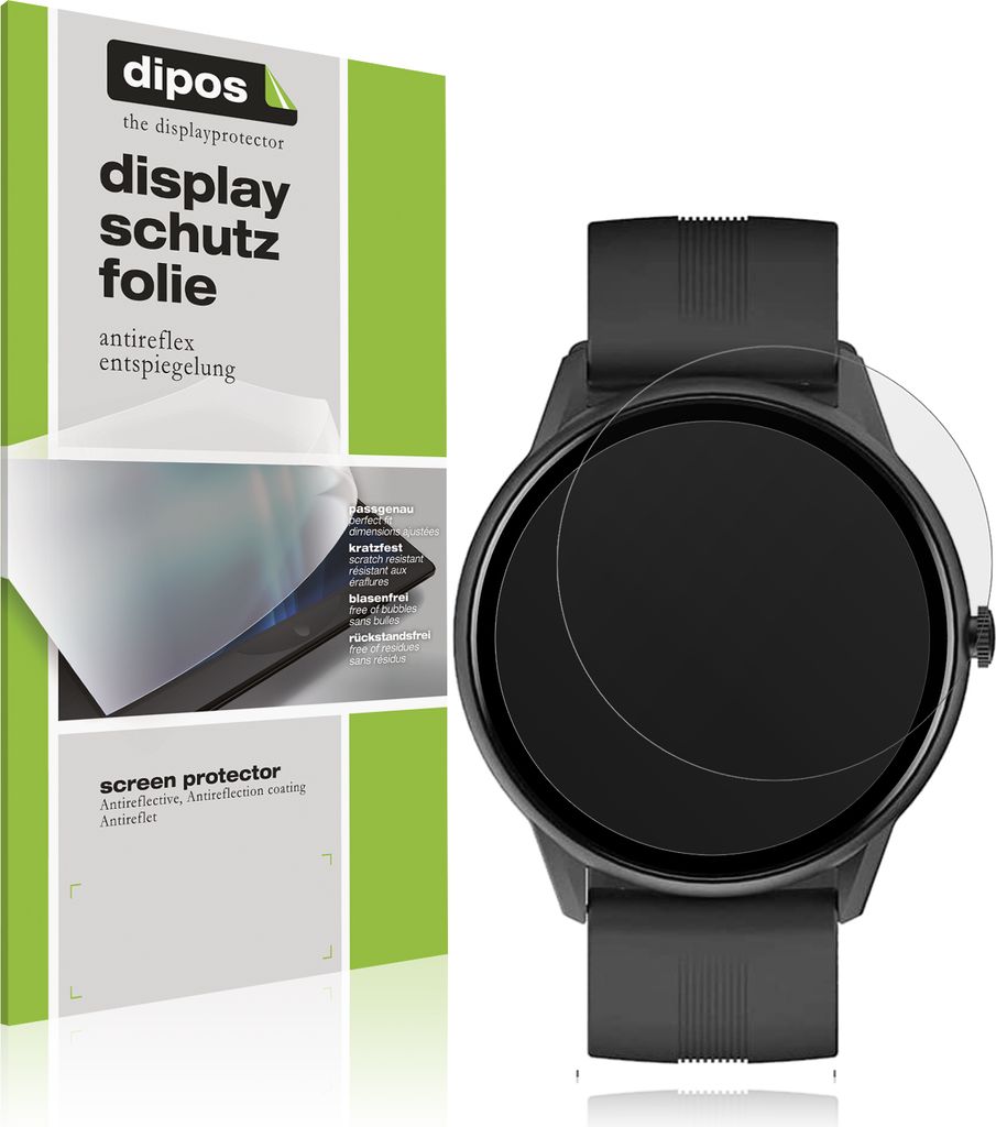 1x Schutzfolie für Lytimes 1,3 Zoll Smartwatch matt Displayschutzfolie Folie Display Schutz dipos