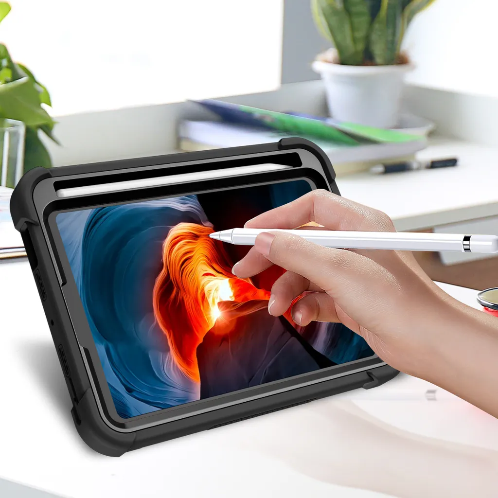 Custodia iPad mini 2024 per Bambini e Lavoro: Cover Robusta Nera - 5