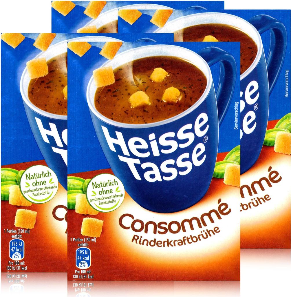 Heisse Tasse Consommé Rinderkraftbrühe mit Croûtons 3 Produktbild 