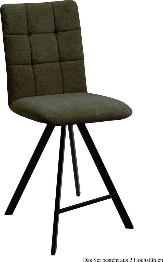 Thekenstuhl drehbar (2er-Set) Destiny 47x108x60 Schwarz/Khaki