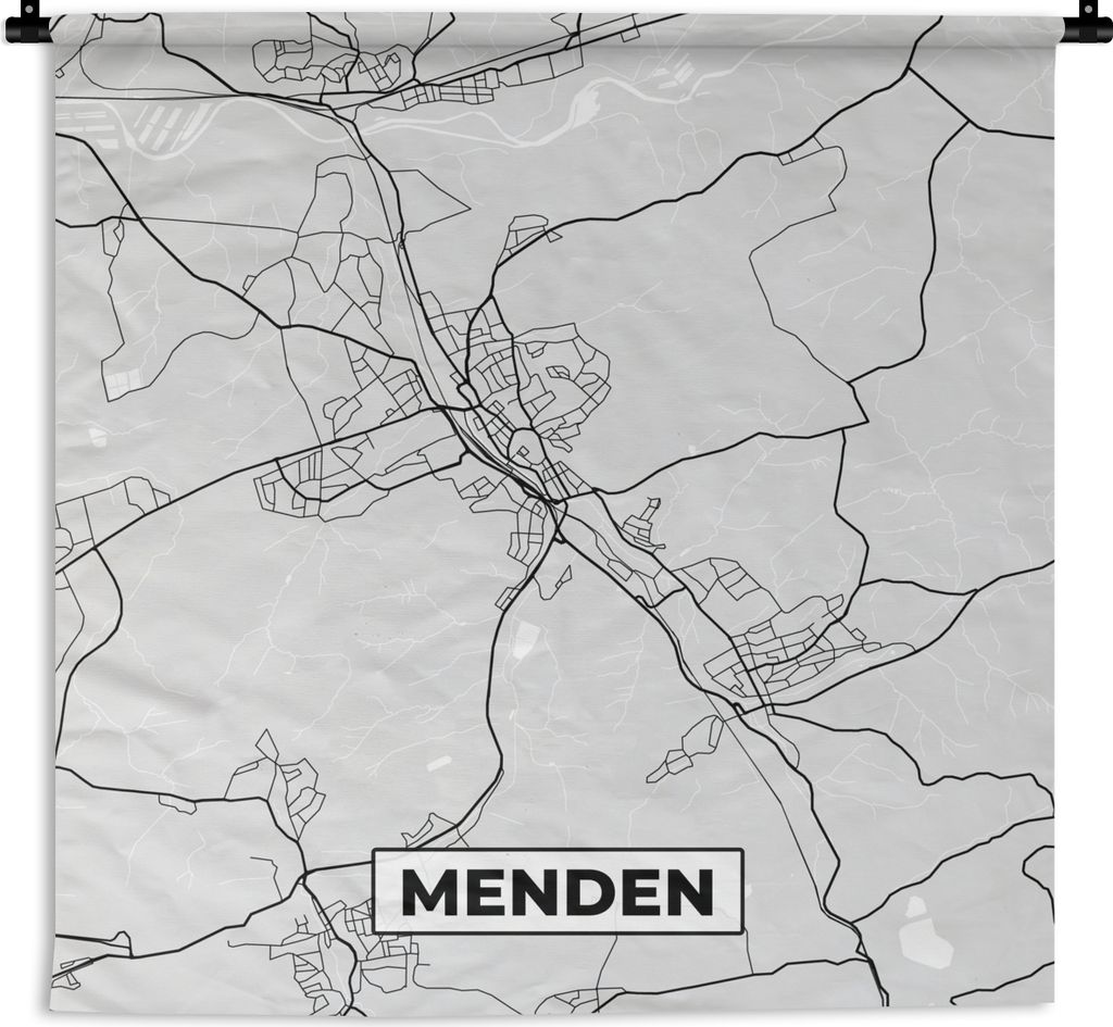 MuchoWow Wandteppich Wandbehang Stadtplan - Deutschland - Menden - Karte - Wegbeschreibung 120x120 cm Tapisserie Dekoration Wandtuch - Modern - B...
