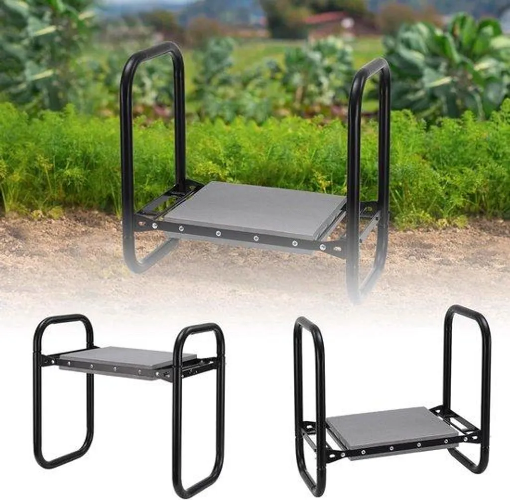 Siège de jardin ergonomique rembourré avec poignées d'appui 180 kg