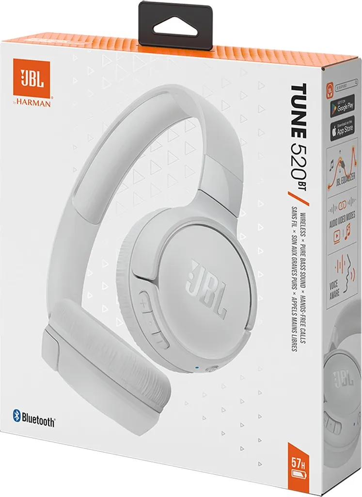 JBL Tune 520BT cuffie in-ear wireless Bluetooth 5.3 - bianco - 11