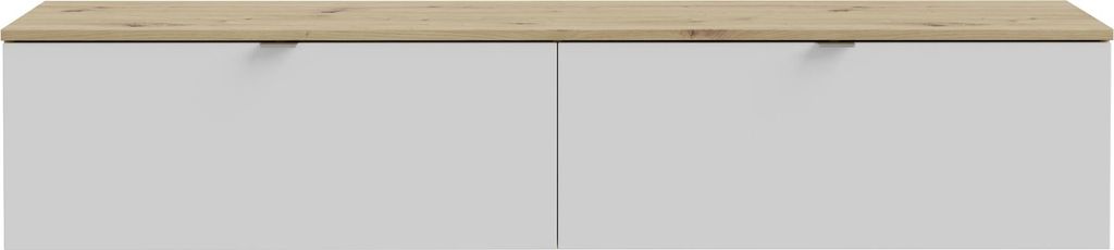 Lowboard >LIBERTAD< Hängeboard, Weiss / Artisan Eiche Nachbildung - 178,8x37,5x34,8cm (BxHxT)