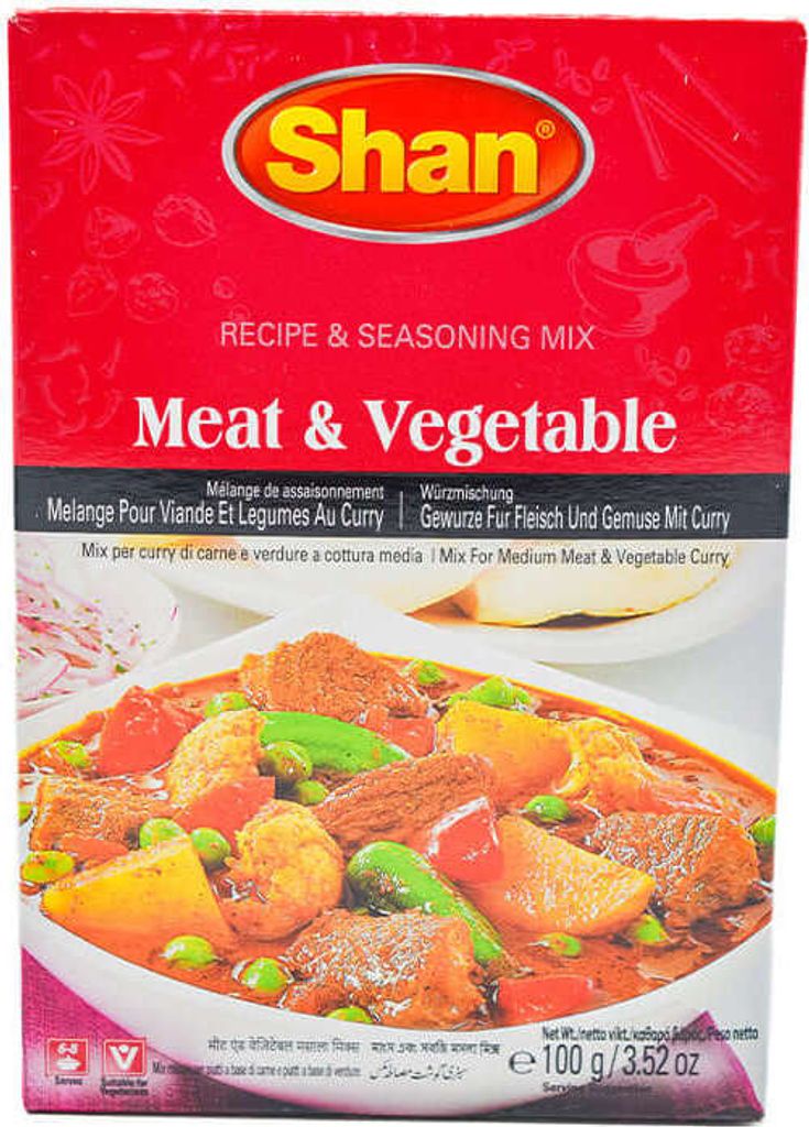 Shan Meat & Vegetable Masala 100g - Würzmischung für Fleisch und Gemüse Curry
