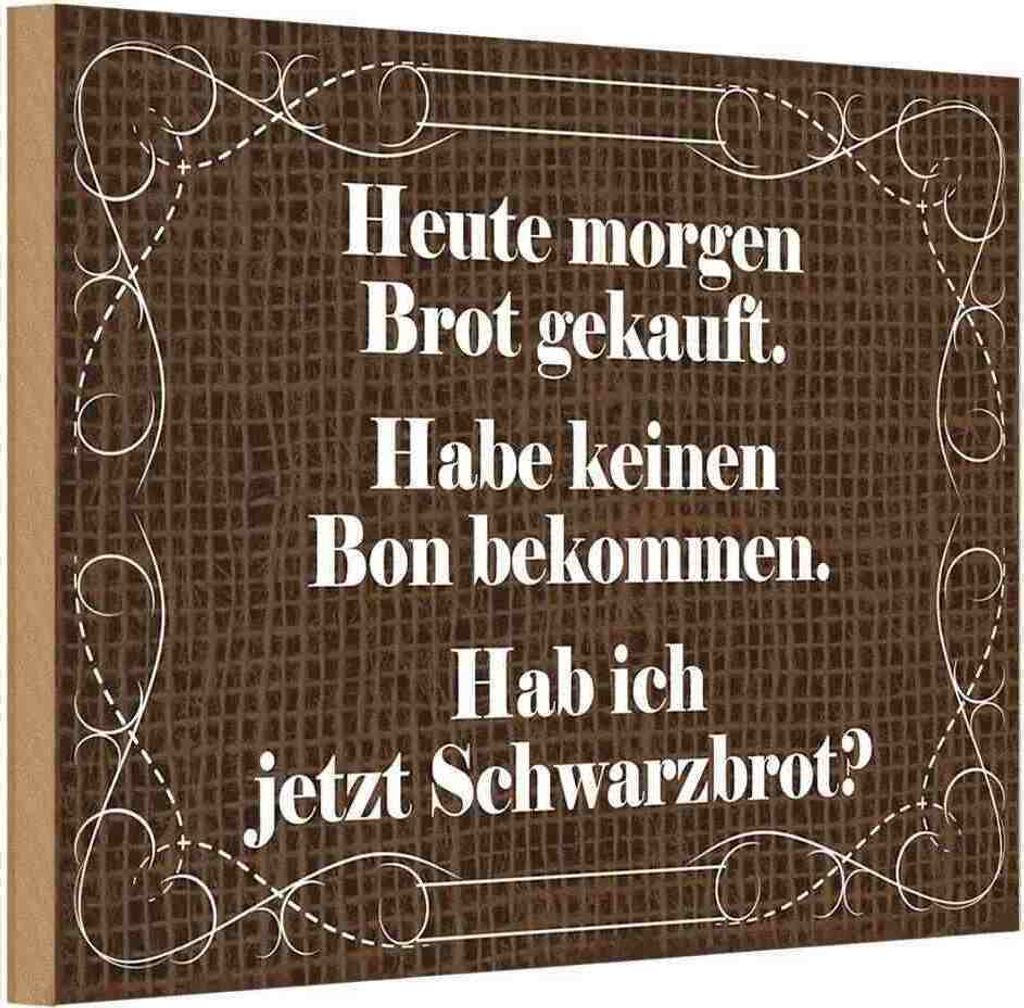vianmo Holzschild 12x18 cm heute morgen Brot gekauft Dekoration