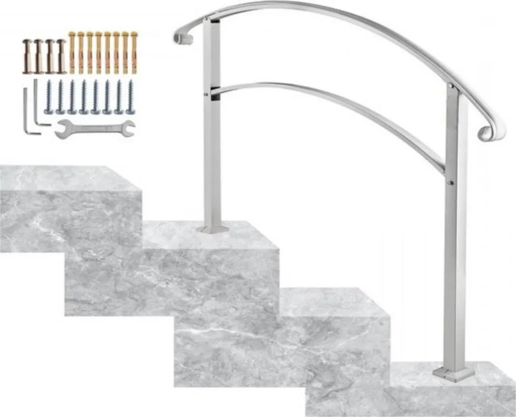 Garde-corps escalier blanc réglable en fer forgé 92,5 cm pour 3 marches