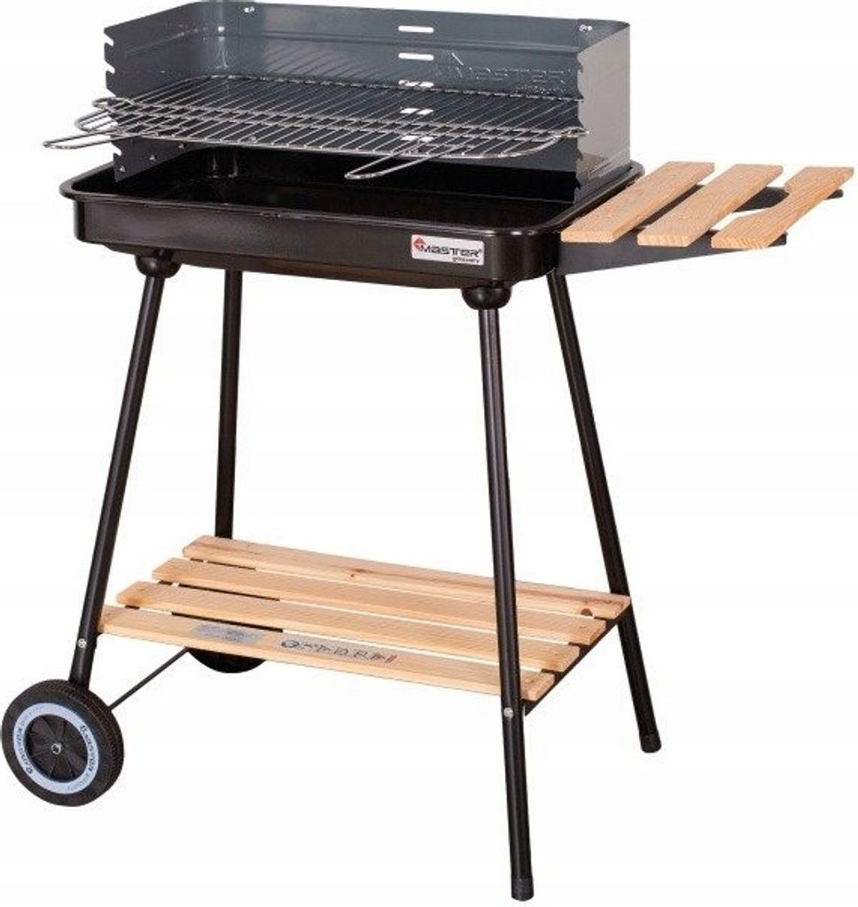 Holzkohle-Gartengrill mit Ablagen und Rädern MG905 Produktbild 
