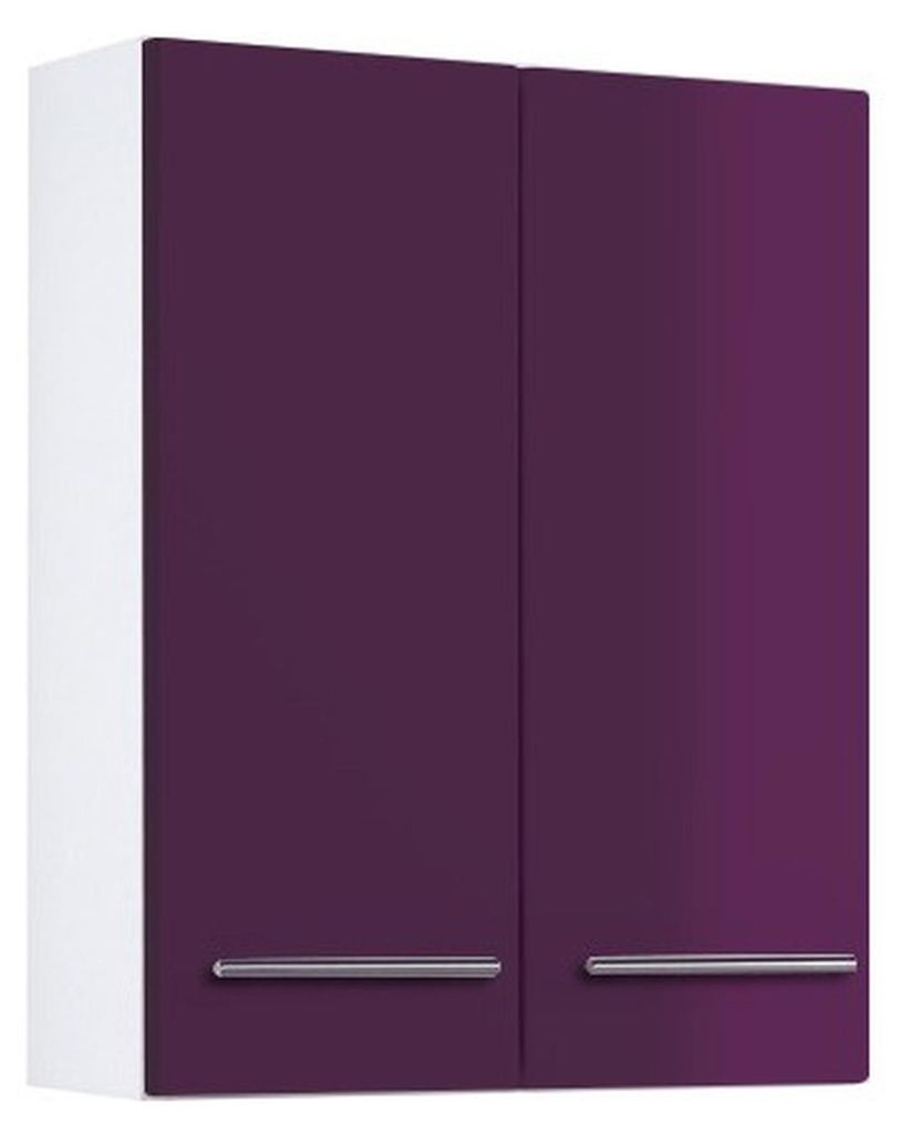 Basera Badezimmer Hängeschrank Ricarda 50 cm breit, Korpus: weiß, Front: hochglanz dunkelviolett