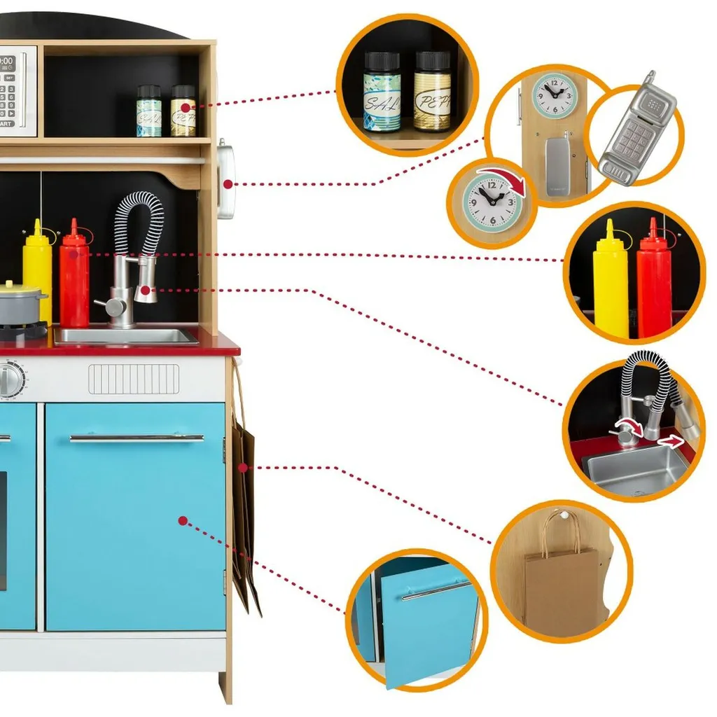 Cuisine Play & Learn 109cm avec effets interactifs et design bois