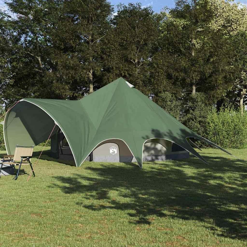 "Schlussverkauf" Teepee zelt 1 PC - Campingzelte UV-beständige - mit Dach - Grün und Grau 600x600x347 cm C15392