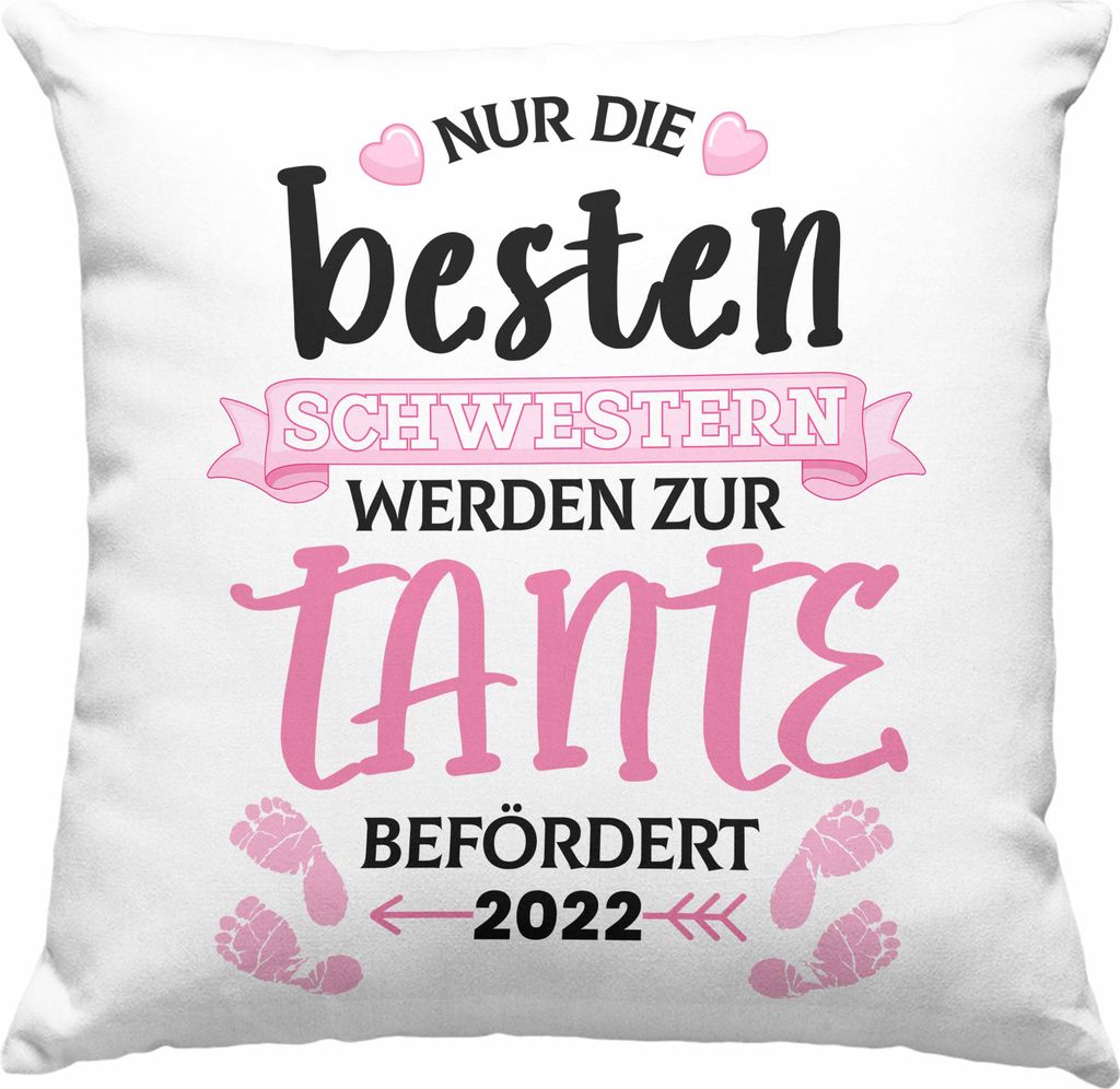 Trendation - Tante 2022 Du Wirst Tante Geschenk Deko-Kissen Produktbild 
