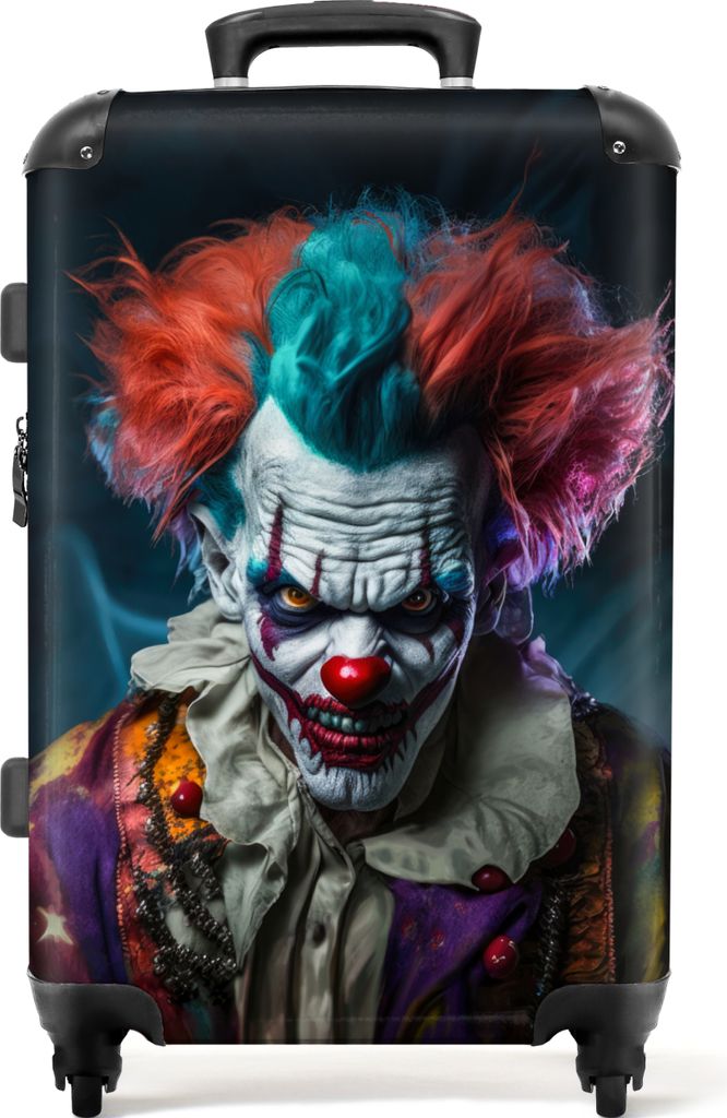 NoBoringSuitcases.com Großer Koffer - Clown - Make-up - Kostüm - Porträt - Horror - Kombinationsschloss TSA - Hartschalen Trolley 4 Rollen - 7...