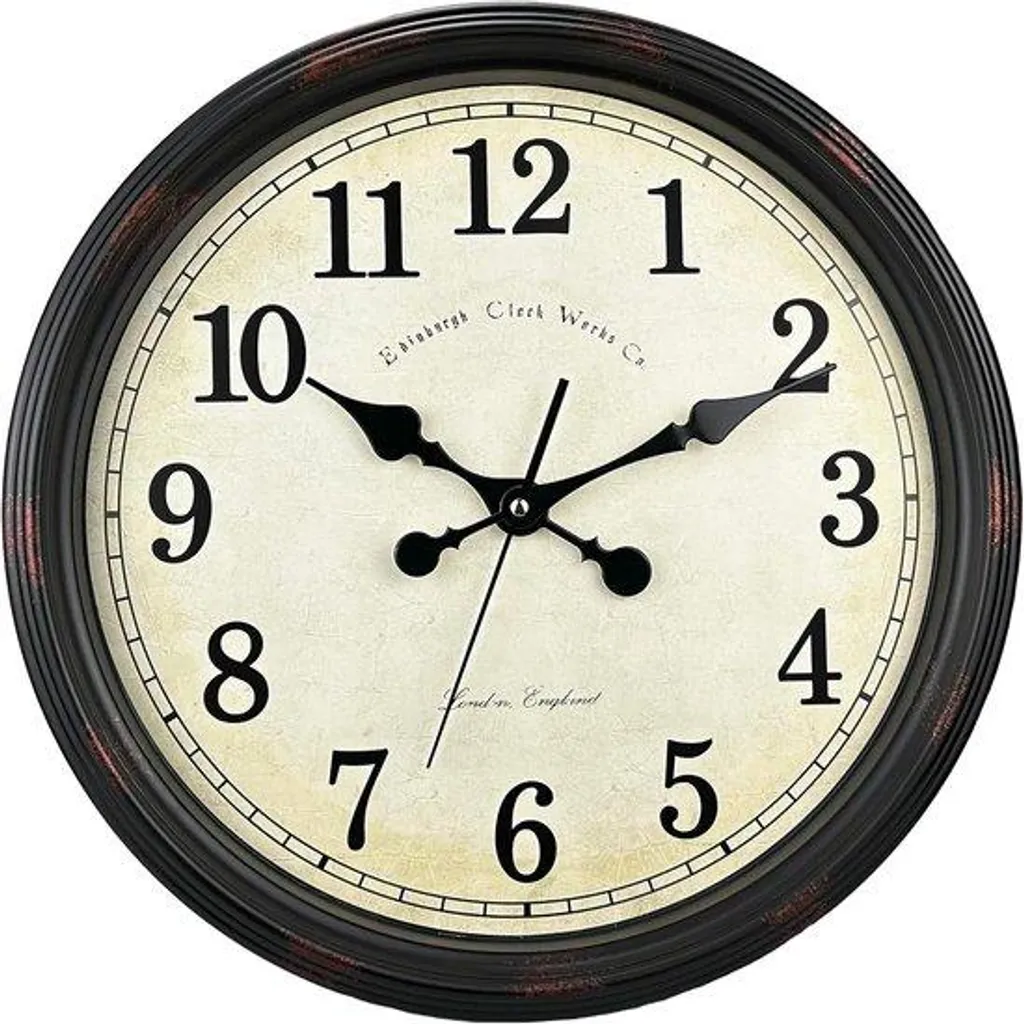 Horloge murale 16 pouces sans tic-tac avec verre bombé haute visibilité