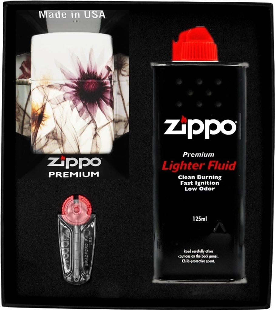 ZIPPO Feuerzeug-Set FLOWER X-RAY DESIGN Geschenk No1
