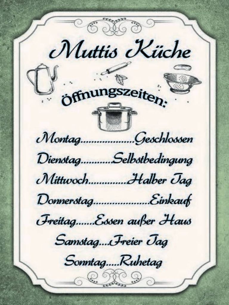 vianmo Holzschild 40x30 cm Muttis Küche Öffnungszeiten