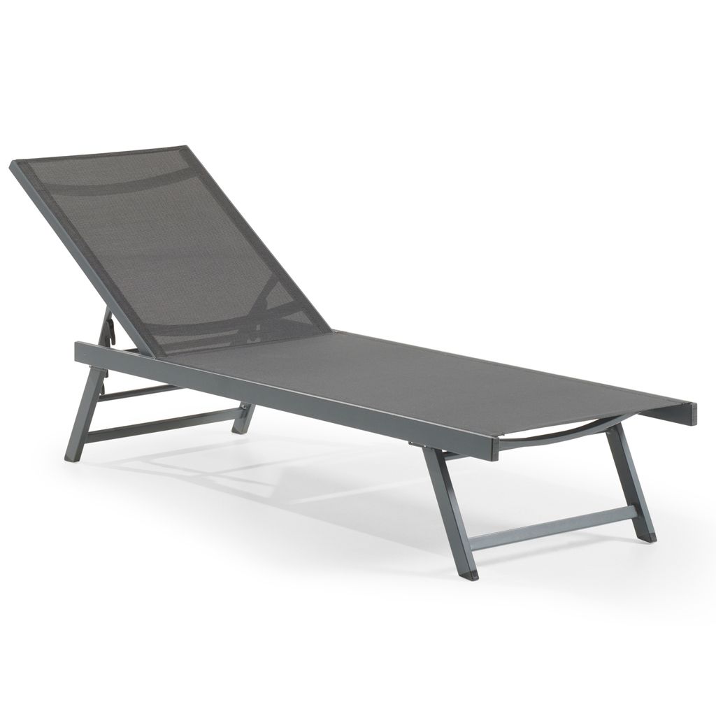 Leco Aluminium Sonnenliege "Elina" mit klappbaren Füßen anthrazit
